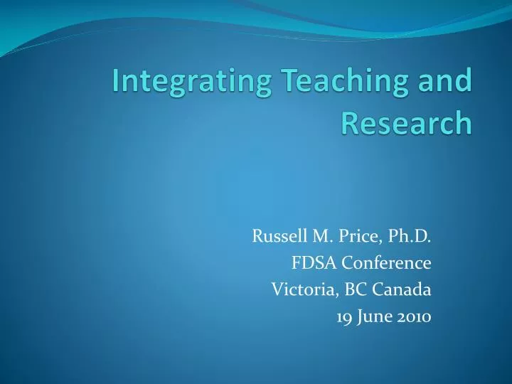 integrating teaching and research