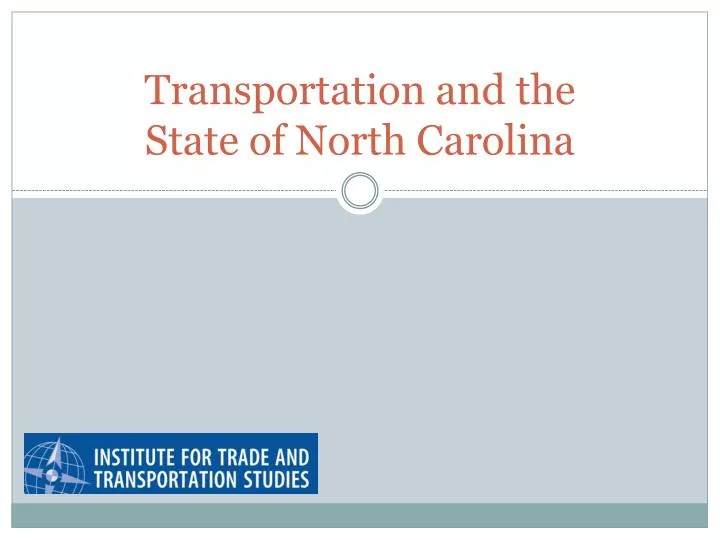 transportation and the state of north carolina