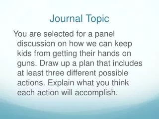 Journal Topic