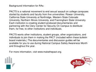 Background Information for RAs: