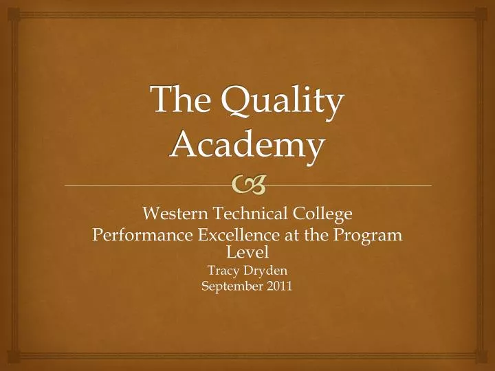 the quality academy