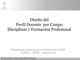 dise o del perfil docente por campo disciplinar y formaci n profesional