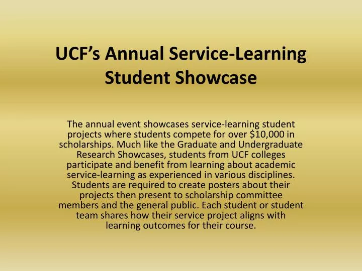 ucf s annual service learning student showcase