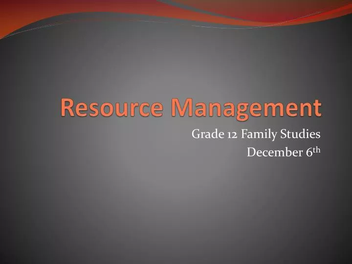 resource management