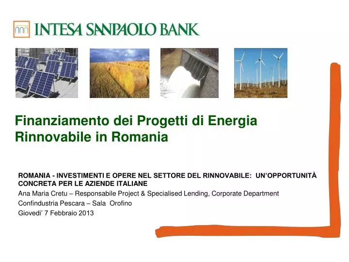 finanziamento dei progetti di energia rinnovabile in romania