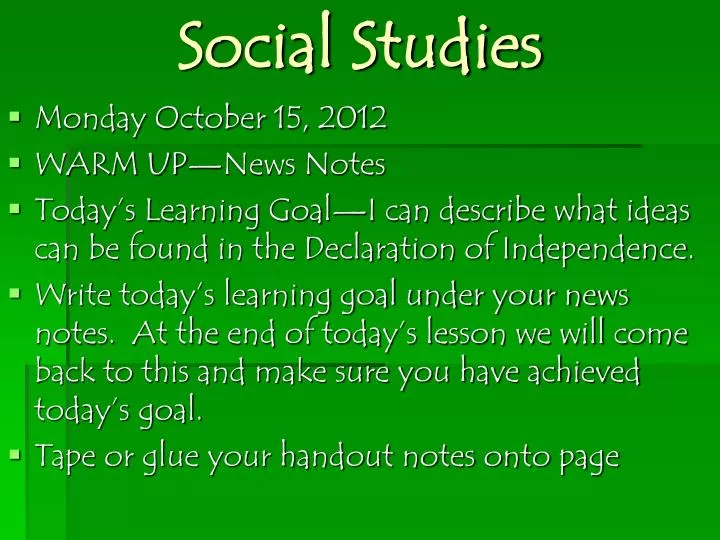 PPT - Social Studies PowerPoint Presentation, free download - ID:2958307