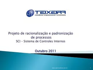 projeto de racionaliza o e padroniza o de processos sci sistema de controles internos
