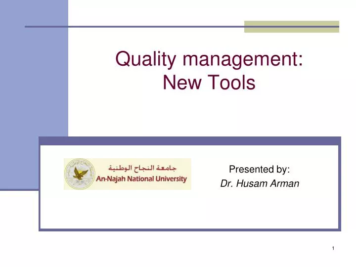 quality management new tools