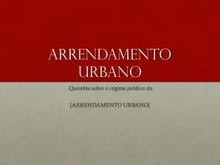 arrendamento urbano