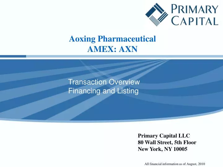 aoxing pharmaceutical amex axn