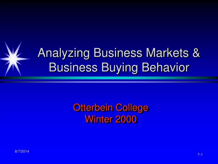 analyzing business markets business buying behavior
