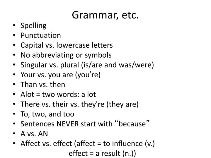 grammar etc