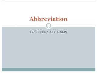 Abbreviation