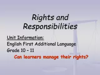 Rights and Responsibilities