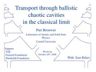 Transport through ballistic chaotic cavities in the classical limit