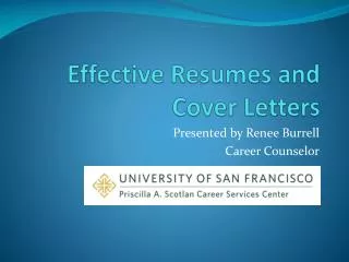 Effective Resumes and Cover Letters
