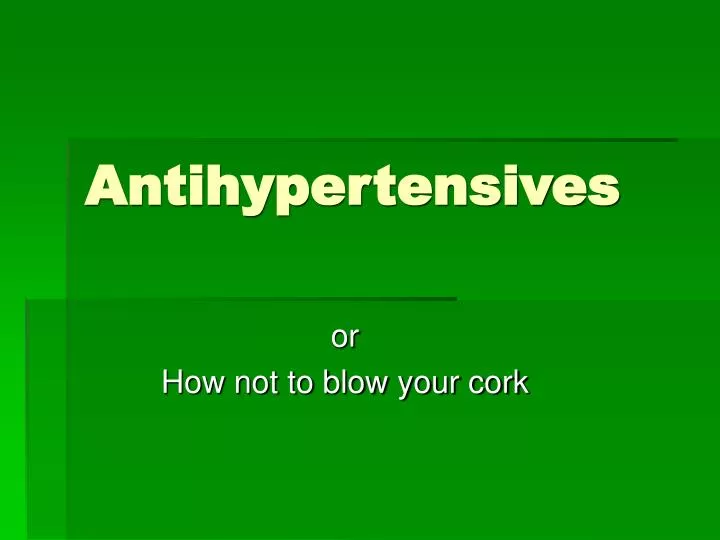antihypertensives
