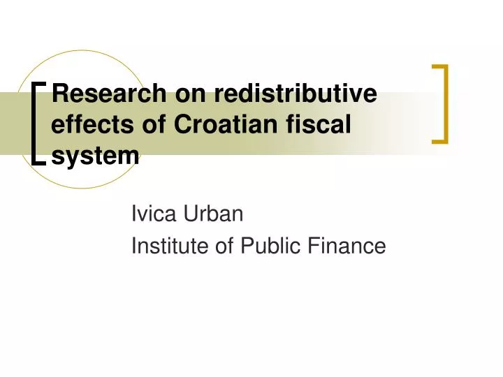 research on redistributive effects of croatian fiscal system