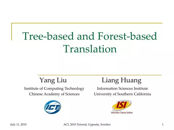 tree based and forest based translation