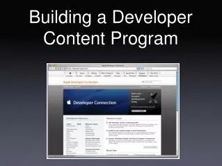 Building a Developer Content Program