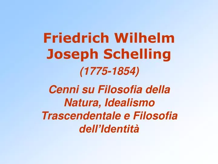 friedrich wilhelm joseph schelling