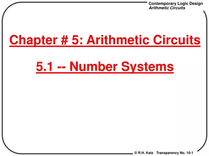 chapter 5 arithmetic circuits 5 1 number systems
