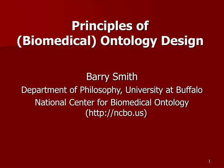 principles of biomedical ontology design