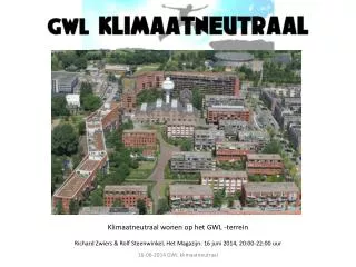Klimaatneutraal wonen op het GWL -terrein