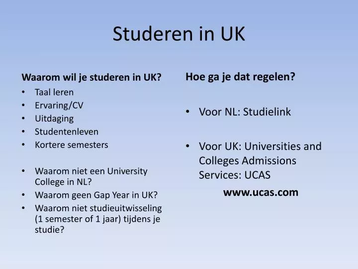 studeren in uk