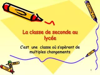 la classe de seconde au lyc e