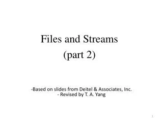 Files and Streams (part 2)