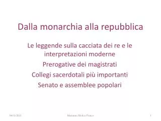 dalla monarchia alla repubblica