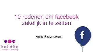 10 redenen om facebook zakelijk in te zetten