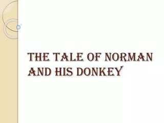 The tale of Norman and his Donkey