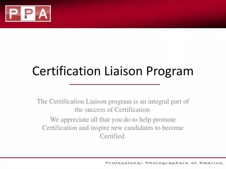 certification liaison program