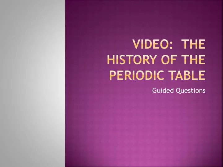 video the history of the periodic table