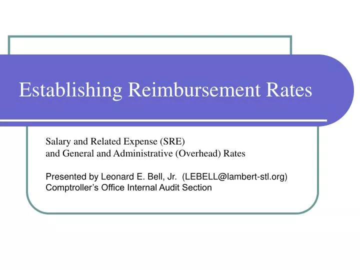 establishing reimbursement rates