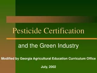 Pesticide Certification