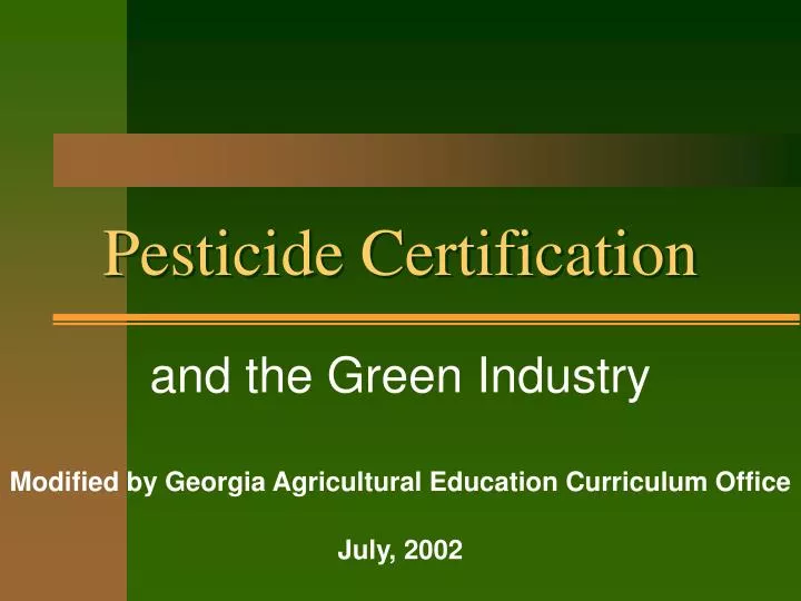 pesticide certification