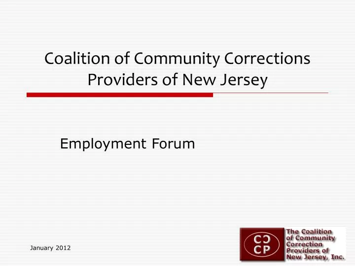 coalition of community corrections providers of new jersey