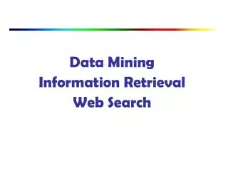 data mining information retrieval web search