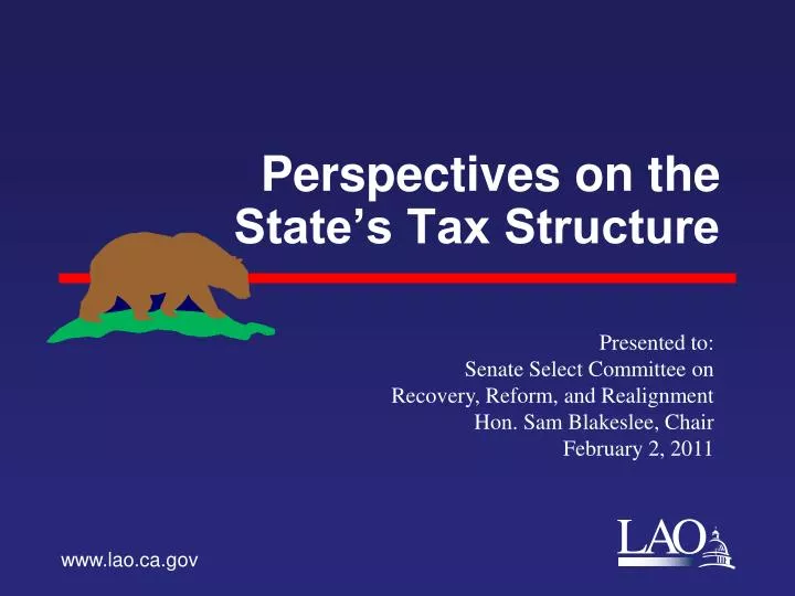 perspectives on the state s tax structure