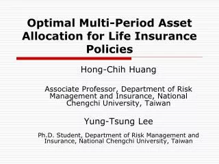 Optimal Multi-Period Asset Allocation for Life Insurance Policies