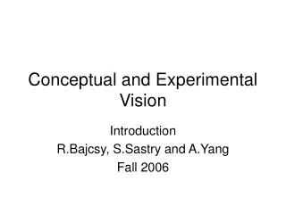 Conceptual and Experimental Vision