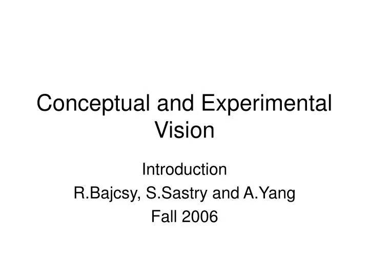 conceptual and experimental vision