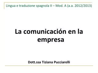 lingua e traduzione spagnola ii mod a a a 2012 2013