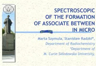 SPECTROSCOPIC OF THE FORMATION OF ASSOCIATE BETWEEN IN MICRO