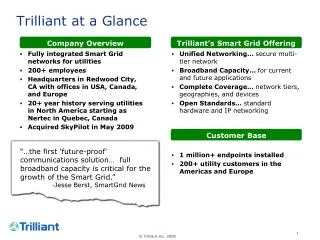 Trilliant at a Glance