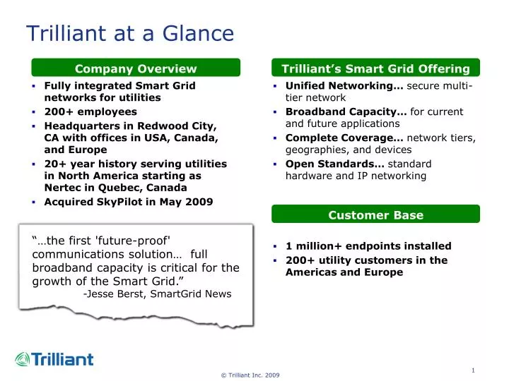 trilliant at a glance