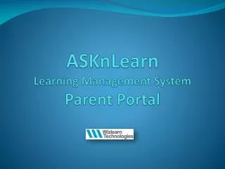 ASKnLearn Learning Management System Parent Portal
